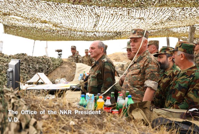 Bako Sahakyan visits military units located in northern parts of Artsakh