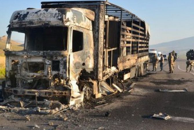 Сторонники PKK сожгли TIR-грузовики, едущие из Турции в Азрбайджан