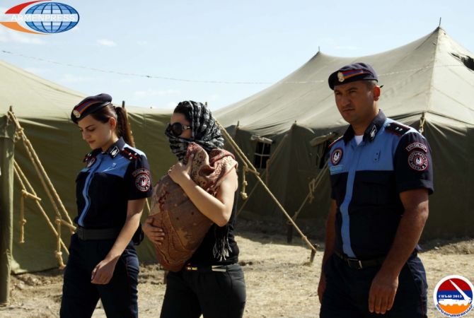 “Shant 2015” Exercises: Evacuation scenario of organization of refugee tent camp in Nubarashen