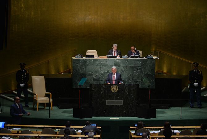  Президент Армении с трибуны ООН высказался о незаконной блокаде Армении со 
стороны соседей 