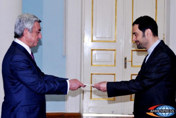 Iran’s newly-appointed Ambassador to Armenia presents his credentials to President