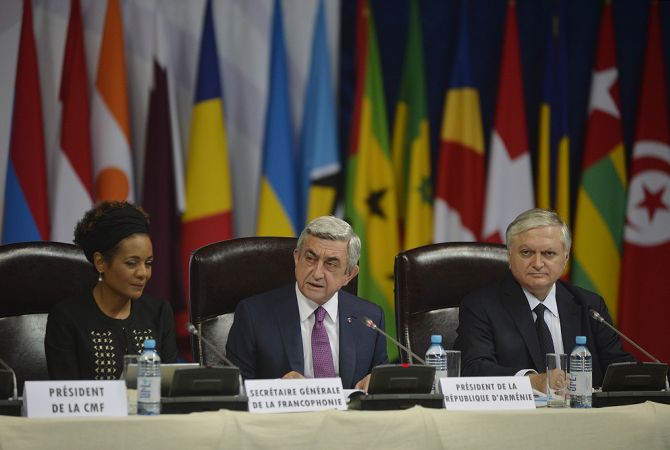 President Sargsyan stresses Francophone family’s solidarity for Armenian people in context of 
Armenian Genocide Centennial