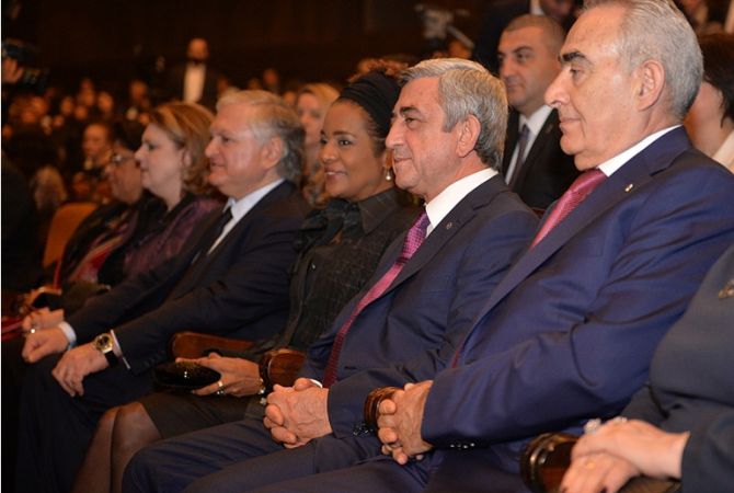 President Sargsyan attends Charles Aznavour’s concert