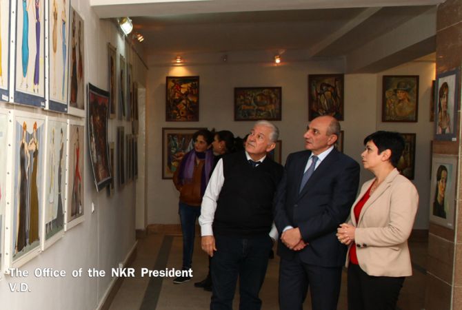ПрезидентНКР присутствовал на открытии выставки, посвященной памяти Заслуженного 
художника НКР Самвела Габриеляна