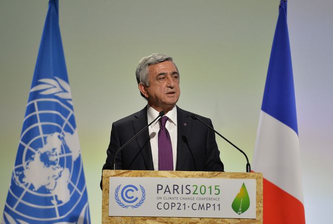 Армения считает необходимой консолидацию усилий всех стран вокруг проблемы 
глобальных климатических изменений: президент
