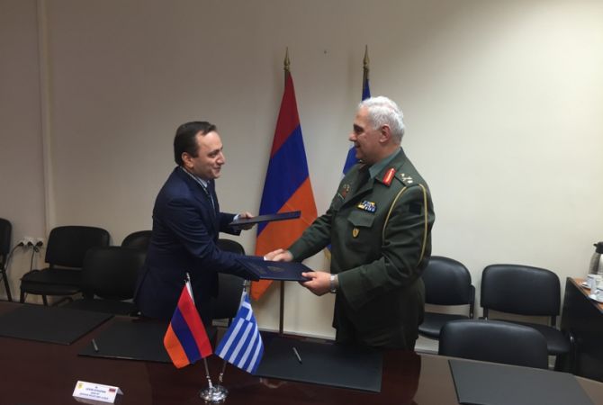 Armenia and Greece sign 2016 military cooperation project