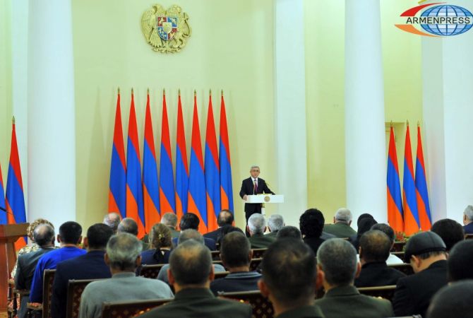 Serzh Sargsyan: Armed Forces of Armenia became the cornerstone which was laid in the 
foundation of our statehood