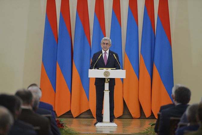 Serzh Sargsyan: Nagorno Karabakh conflict will be resolved by free self-determination of Artsakh 
people