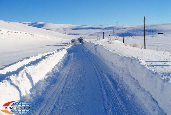Black ice is formed on Vardenyats pass and Goris-Sisian roadway