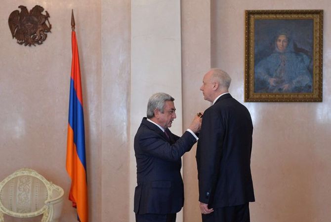  Президент Армении наградил Александра Бастрыкина орденом Дружбы 