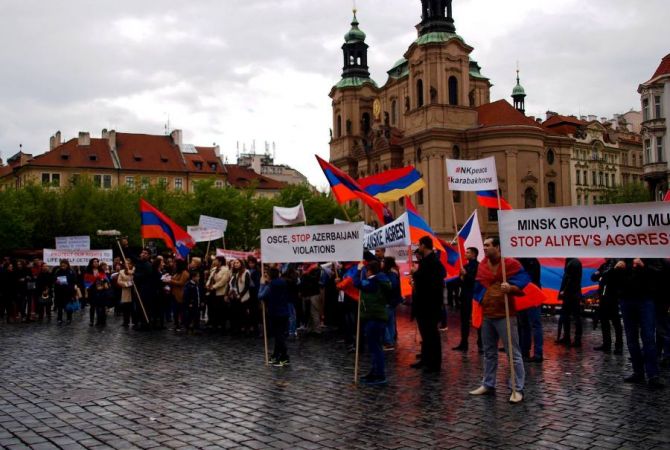 Armenians of Czech Republic protest against Azerbaijani actions in Artsakh