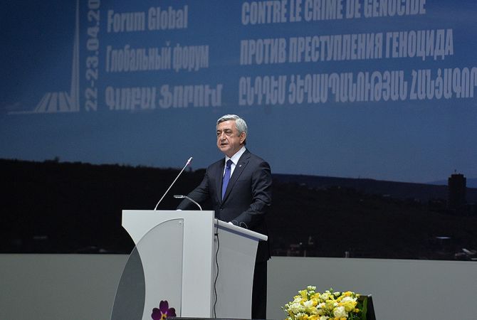 Serzh Sargsyan: Genocide prevention must be responsibility of entire humanity