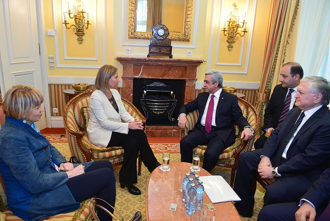 В Вене состоялась встреча между президентом Армении и Верховным представителем 
Европейского союза по иностранным делам и политике безопасности