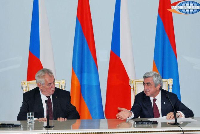 Президент Армении Серж Саргсян благодарен президенту Милошу Земану за  
предложение организовать встречу  по вопросу карабахского конфликта в Чехии 