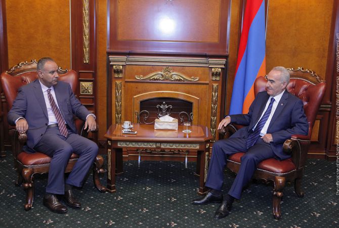 Parliament Speaker holds farewell meeting with Ambassador of Kuwait to Armenia