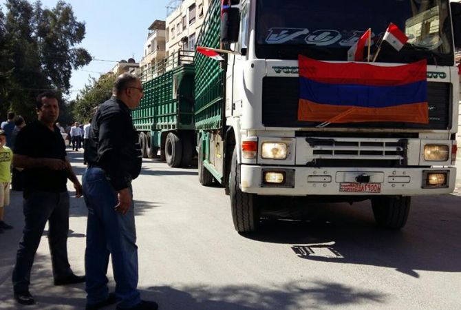 Convoy carrying humanitarian aid from Armenia arrives in Syria’s Aleppo