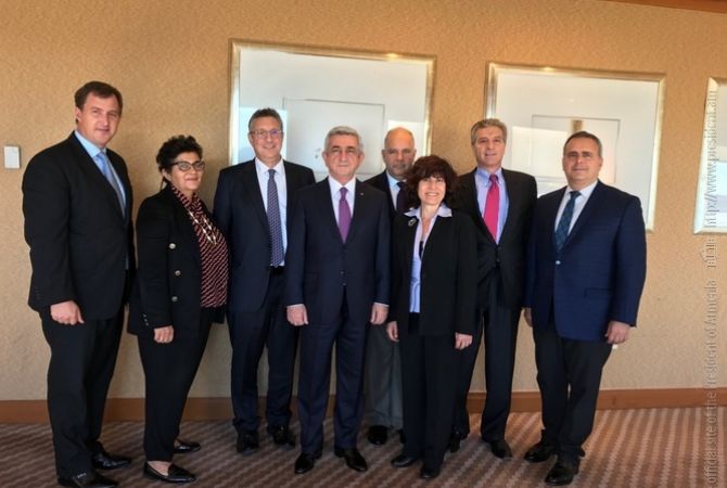  Президент Армении в Нью-Йорке провел встречу с членами Совета директоров 
Армянской ассамблеи Америки 
