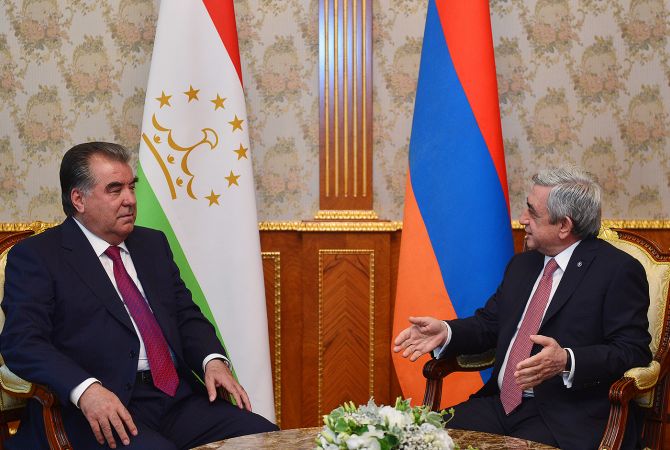Armenian President meets Tajik counterpart