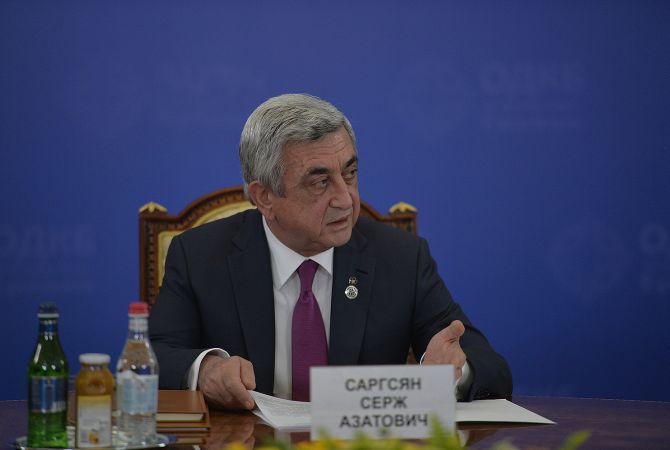  Президент Армении Серж Саргсян пожелал скорейшего выздоравливания президенту 
Казахстана Нурсултану Назарбаеву 