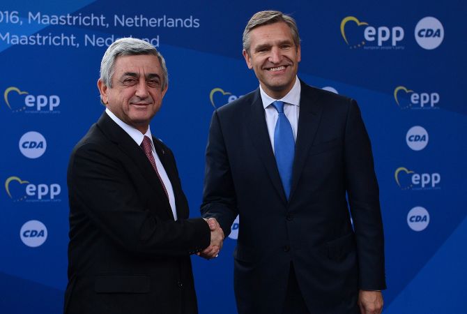 President Sargsyan takes part in EPP summit in Maastricht, Netherlands 