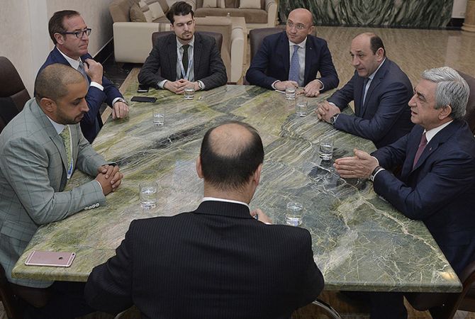 Президент Армении Серж Саргсян встретился с председателем Кимберлийского процесса 
Ахмедом Бин Сулайемом