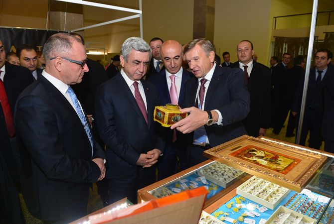 Президент Армении присутствовал на открытии торгового центра «Ярмарка Ереван»