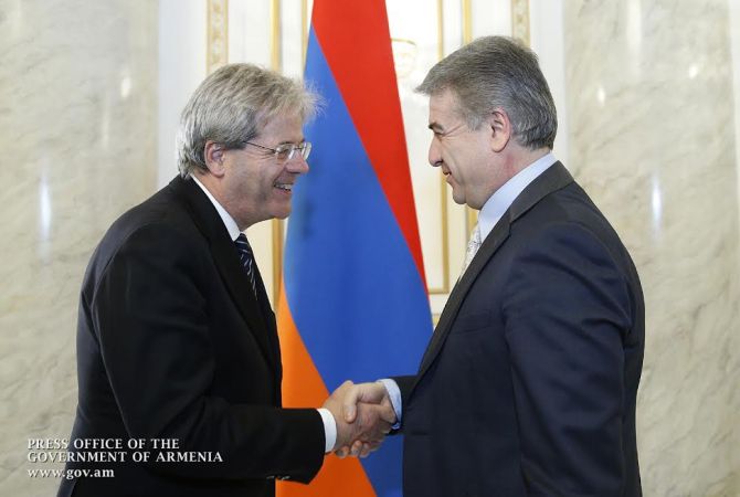 Премьер-министр Армении принял министра иностранных дел и международного 
сотрудничества Италии 