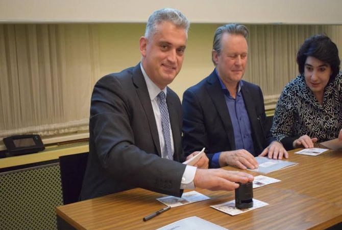 New souvenir sheet dedicated to 350th anniversary of First Bible in Armenian cancelled in 
University of Amsterdam