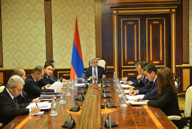 الرئيس سركيسيان يعقد جلسة مشارورات حول قضايا اقتصادية