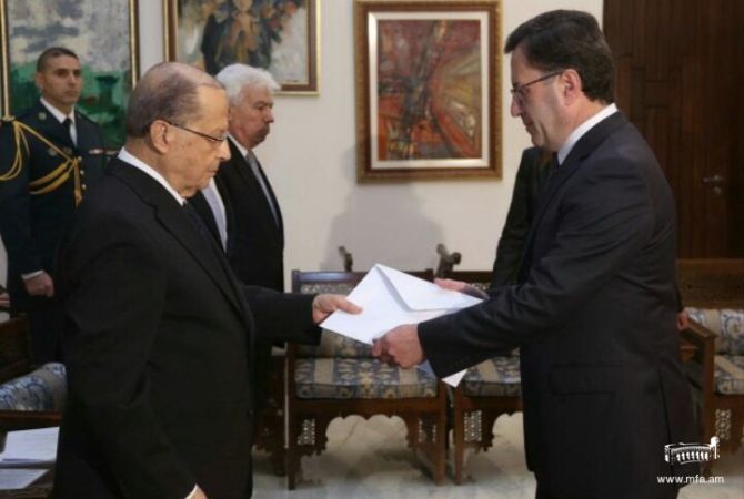  Посол Армении свои верительные грамоты президенту Ливана 