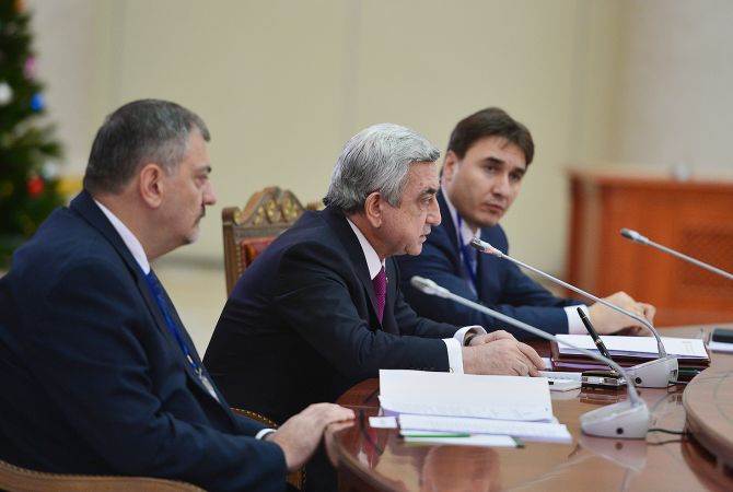 Armenian President highlights alternative route to Upper Lars checkpoint at Supreme Eurasian 
Economic Council session