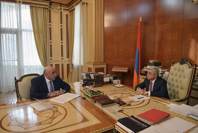 Davit Lokyan briefs President Sargsyan on priorities of the Ministry