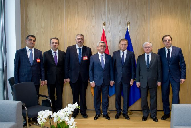 محادثات نهائية  جرت بين أرمينيا والاتحاد الأوروبي على اتفاق جديد 
-الرئيس سركيسيان من بروكسل-