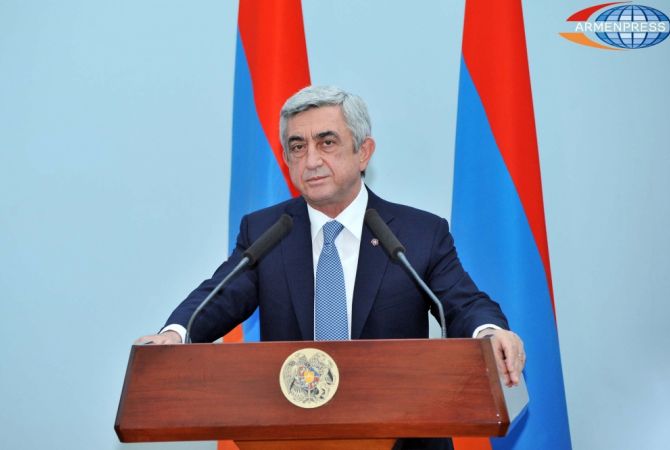 President of Armenia strictly highlights support of international community to OSCE Minsk Group 
efforts for NK conflict settlement