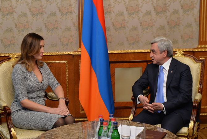 President Sargsyan receives Director General of Agency for Strategic Initiatives of Russia Svetlana 
Chupsheva and chairman of "Leaders Club" Artyom Avetisyan