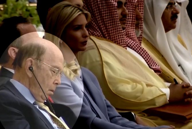 Министр торговли США уснул во время выступления Трампа в Саудовской Аравии