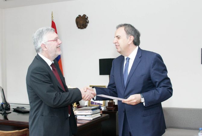 Посол Королевства Бельгия вручил копии верительных грамот заместителю министра 
иностранных дел Республики Армения