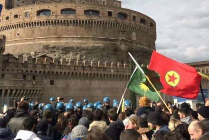 Protesters rally against Erdogan’s visit in Rome
