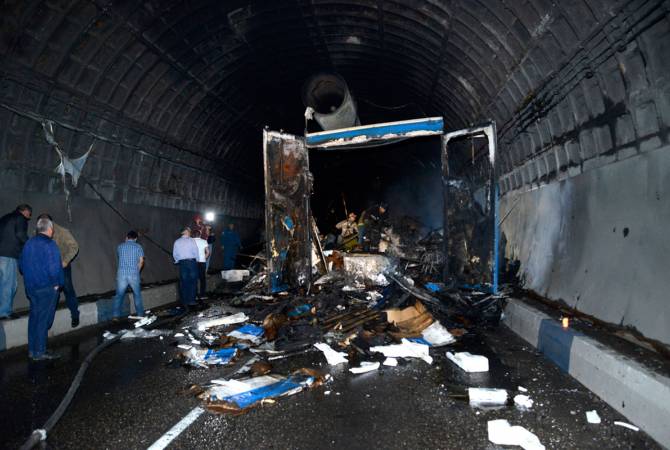 Dilijan tunnel shut down after massive fire, explosion of cargo truck