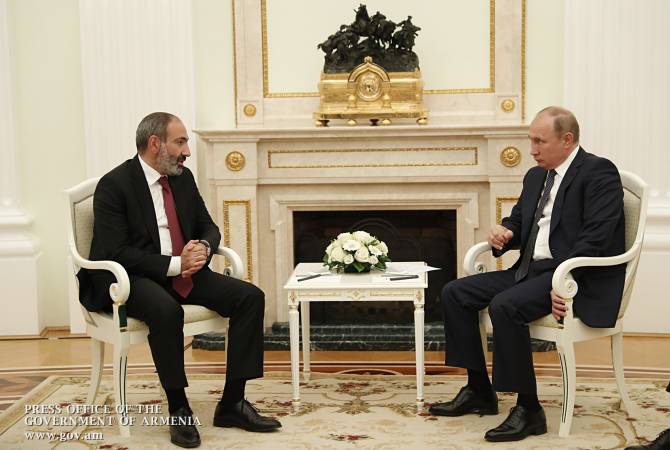 На встрече с Пашиняном Путин выразил надежду на продолжение роста товарооборота 
между Россией и Арменией

