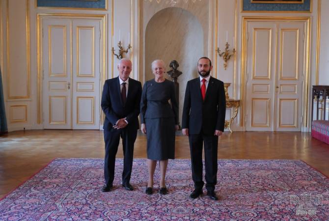 Queen Margrethe II of Denmark receives Armenian Speaker of Parliament