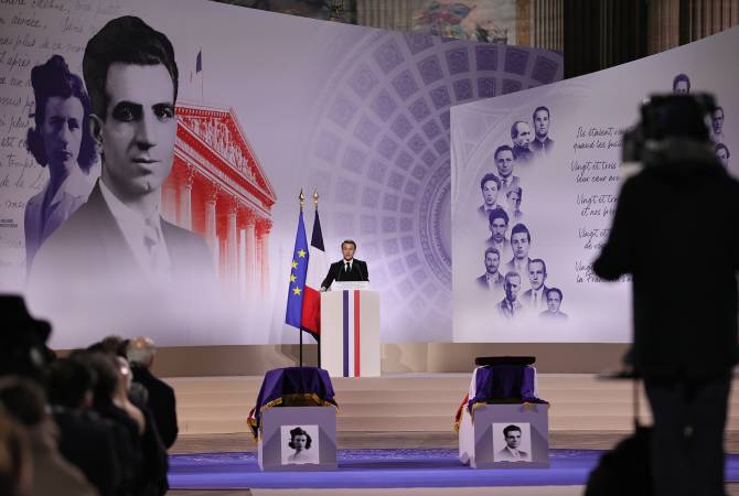 Emmanuel Macron brindó un discurso sobre Misak y Meline Manuchian
