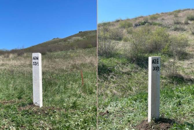 28 bornes frontalières installées à la frontière entre l'Arménie et l'Azerbaïdjan