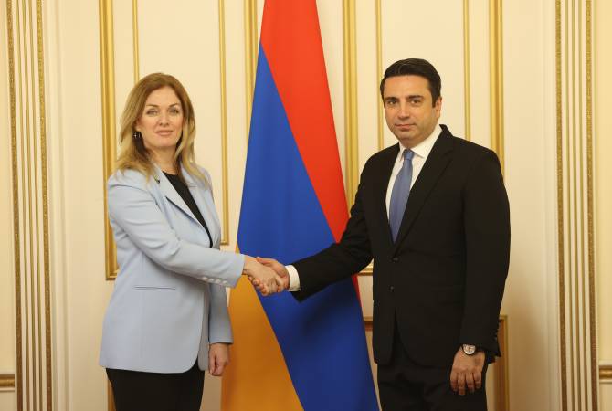 Alen Simonyan ve Ivana Živković, Ermenistan-Azerbaycan ilişkilerinin normalleşme sürecini 
görüştü
