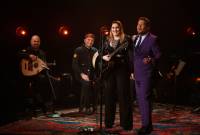Armenian singer Rosa Linn performs at The Late Late Show with James Corden