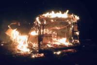 В селе Мармашен Ширакской области сгорел нежилой вагон-времянка