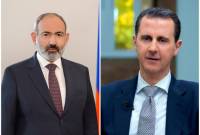 رئيس الوزراء نيكول باشينيان يبعث برقية تهنئة للرئيس السوري بشار الأسد بمناسبة عيد استقلال 
البلاد