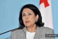 Georgian president says she will veto law on foreign agents
