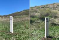Ermenistan-Azerbaycan sınırına 20 sınır sütunu dikildi