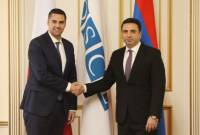 Le Président du Parlement arménien a reçu le Président en exercice de l'OSCE